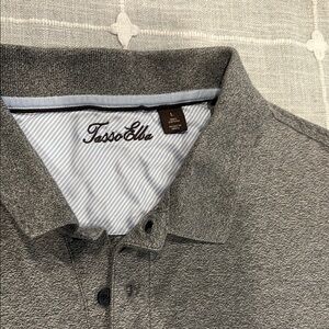 Tasso Elba Men's Heather Gray Polo with Subtle Texture